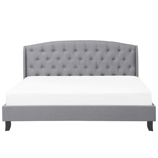 Cama Tecido BORDEAUX 180 x 200 cm Cinzento claro