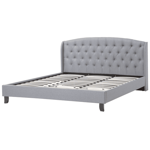 Cama Tecido BORDEAUX 180 x 200 cm Cinzento claro