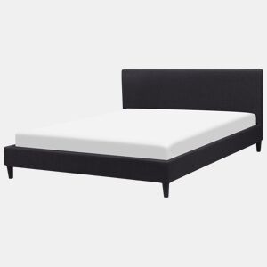 Cama com LED Tecido FITOU 180 x 200 cm Preto