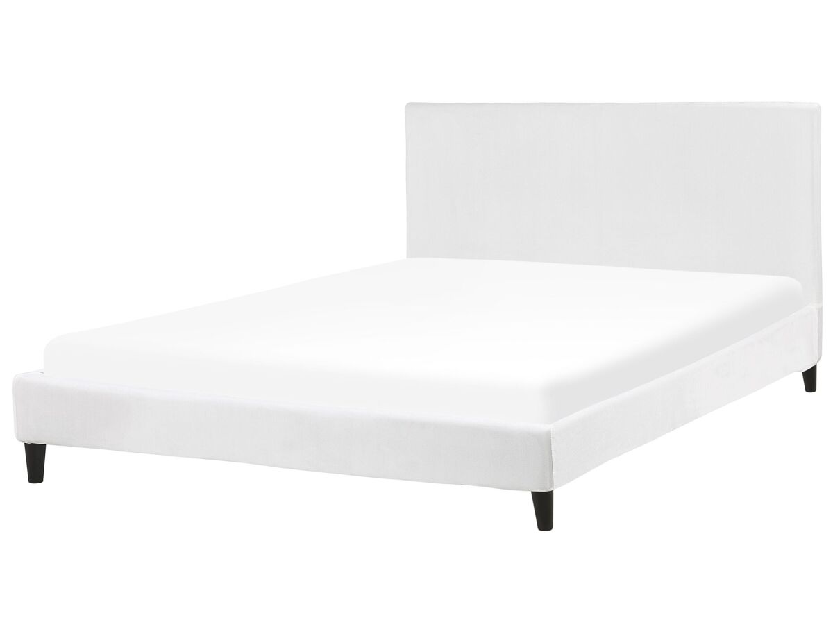 Beliani Cama Terciopelo FITOU 190x214 Blanco