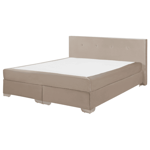 Cama continental Veludo CONSUL 160 x 200 cm Creme claro