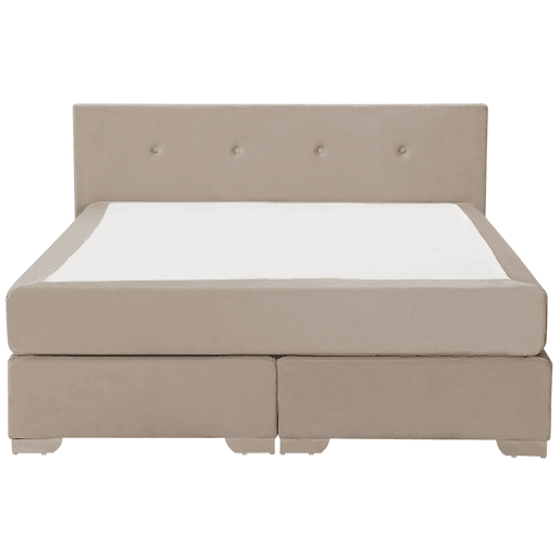 Cama continental Veludo CONSUL 160 x 200 cm Creme claro