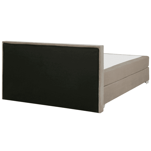 Cama continental Veludo CONSUL 160 x 200 cm Creme claro