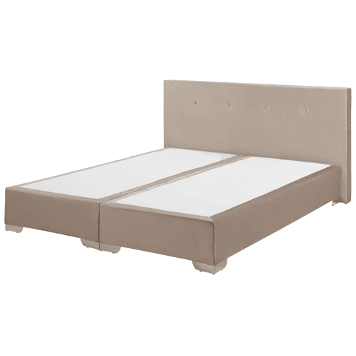 Cama continental Veludo CONSUL 160 x 200 cm Creme claro