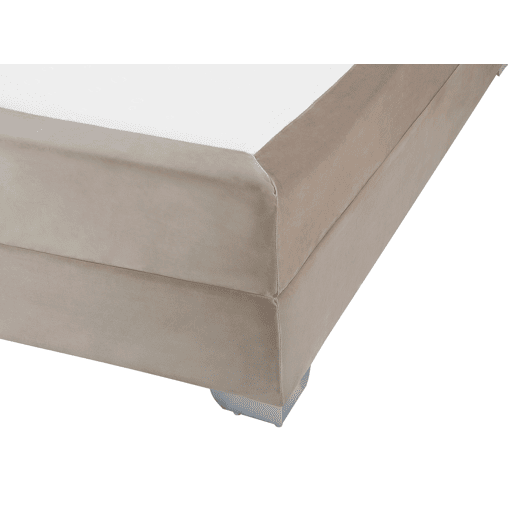 Cama continental Veludo CONSUL 160 x 200 cm Creme claro