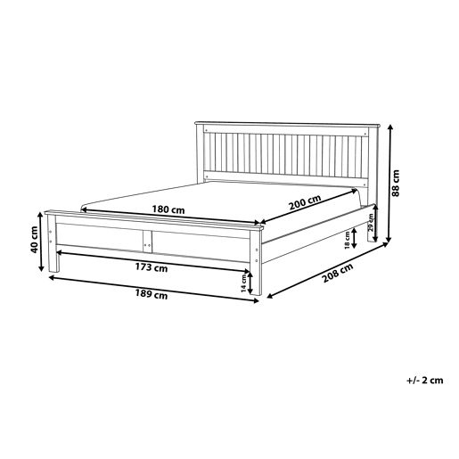 Cama Pinho MAYENNE 180 x 200 cm Branco