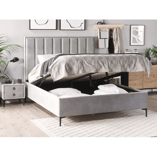 Beliani Cama baú Veludo SEZANNE Beliani Cama baú Veludo SEZANNE