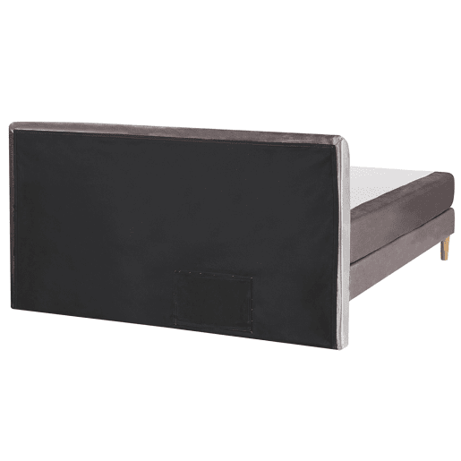 Cama continental Veludo MARQUISE 160 x 200 cm Cinzento