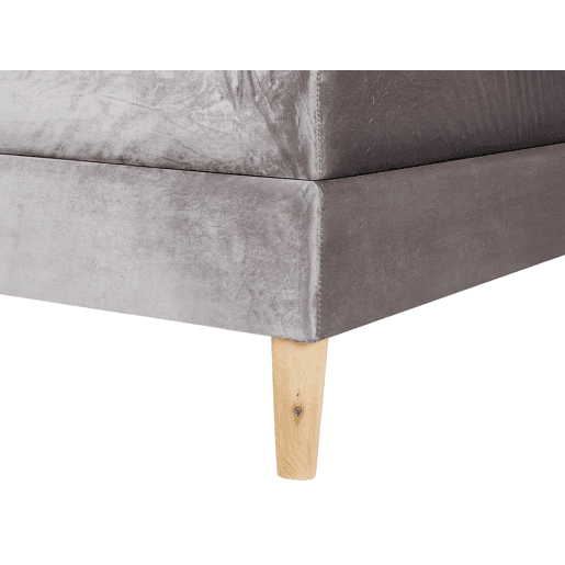 Cama continental Veludo MARQUISE 160 x 200 cm Cinzento