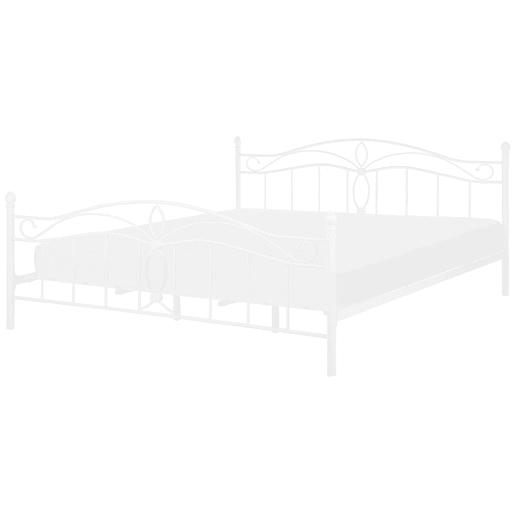 Cama Metal ANTLIA 180 x 200 cm Branco