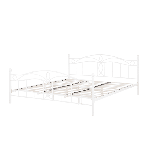 Cama Metal ANTLIA 180 x 200 cm Branco