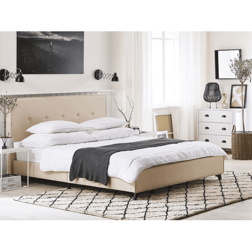 Cama Tecido AMBASSADOR 180 x 200 cm Creme