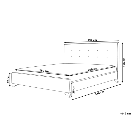 Cama Tecido AMBASSADOR 180 x 200 cm Creme