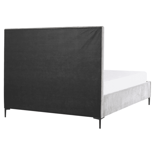 Cama baú Veludo SEZANNE 160 x 200 cm Cinzento claro