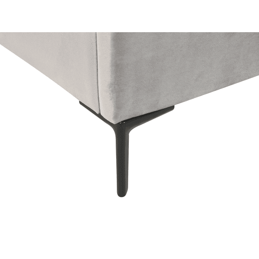 Cama baú Veludo SEZANNE 160 x 200 cm Cinzento claro