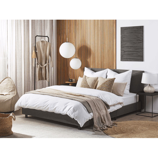 Cama Tecido ALBI 180 x 200 cm Cinzento