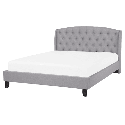 Cama Tecido BORDEAUX 160 x 200 cm Cinzento claro