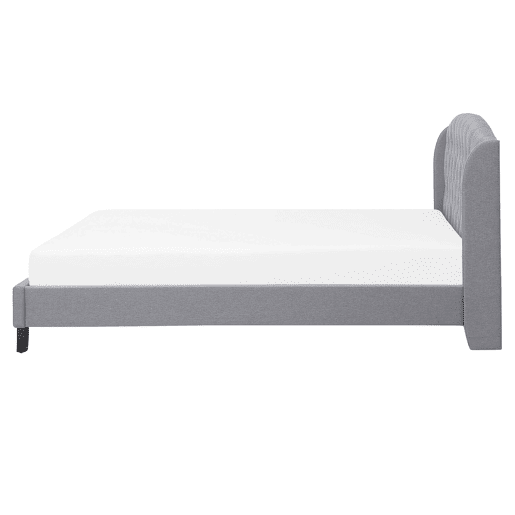 Cama Tecido BORDEAUX 160 x 200 cm Cinzento claro