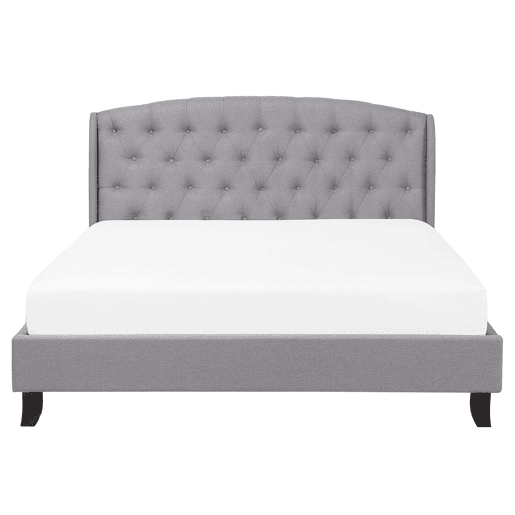 Cama Tecido BORDEAUX 160 x 200 cm Cinzento claro