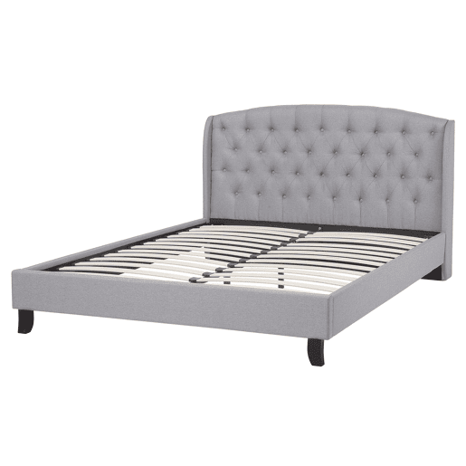 Cama Tecido BORDEAUX 160 x 200 cm Cinzento claro