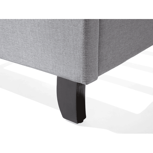 Cama Tecido BORDEAUX 160 x 200 cm Cinzento claro