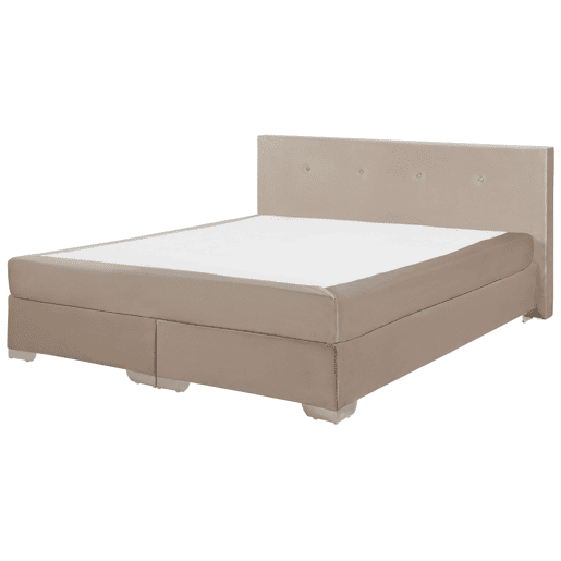 Cama continental Veludo CONSUL 180 x 200 cm Creme claro