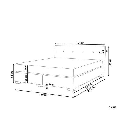 Cama continental Veludo CONSUL 180 x 200 cm Creme claro
