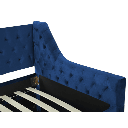 Cama gavetão Veludo MONTARGIS 90 x 200 cm Azul marinho