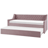 Cama gavetão Veludo MONTARGIS 90 x 200 cm Rosa