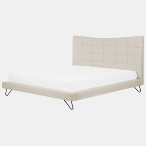 Cama Tecido LANNION 180 x 200 cm Creme claro
