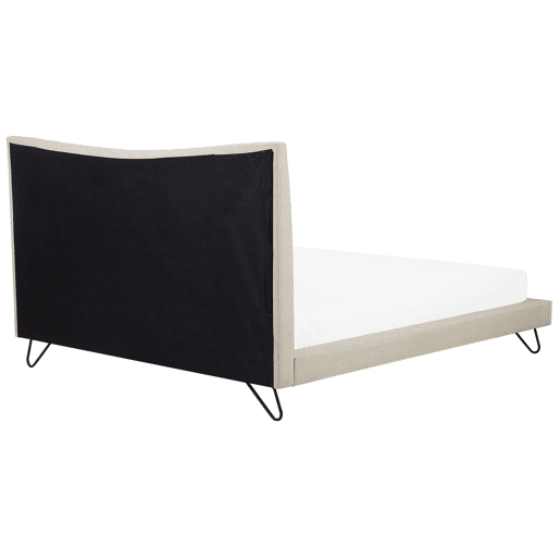 Cama Tecido LANNION 180 x 200 cm Creme claro