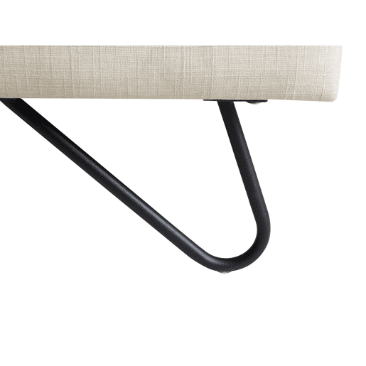 Cama Tecido LANNION 180 x 200 cm Creme claro