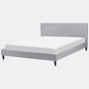 Cama com LED Tecido FITOU 180 x 200 cm Cinzento claro