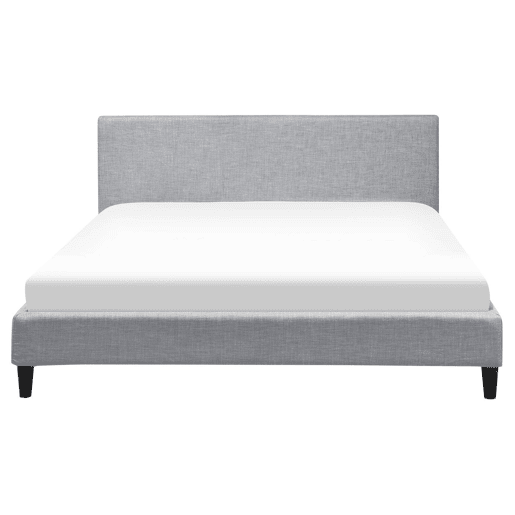 Cama com LED Tecido FITOU 180 x 200 cm Cinzento claro