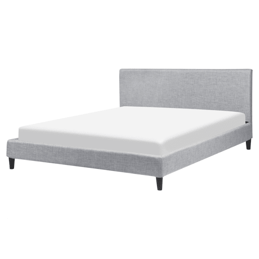 Cama com LED Tecido FITOU 180 x 200 cm Cinzento claro