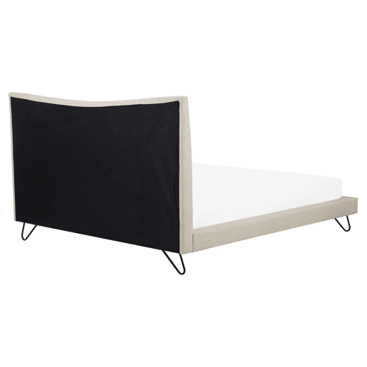 Cama Tecido LANNION 160 x 200 cm Creme claro