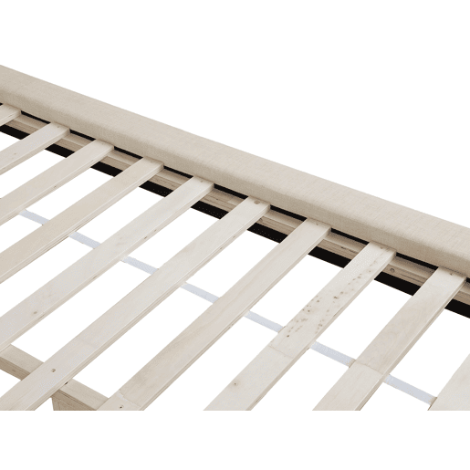 Cama Tecido LANNION 160 x 200 cm Creme claro