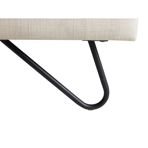 Cama Tecido LANNION 160 x 200 cm Creme claro