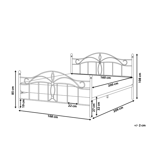 Cama Metal ANTLIA 160 x 200 cm Preto