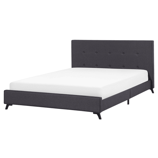 Cama Tecido AMBASSADOR 160 x 200 cm Cinzento escuro