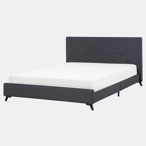 Cama Tecido AMBASSADOR 160 x 200 cm Cinzento escuro