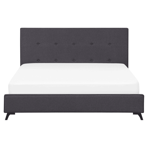 Cama Tecido AMBASSADOR 160 x 200 cm Cinzento escuro