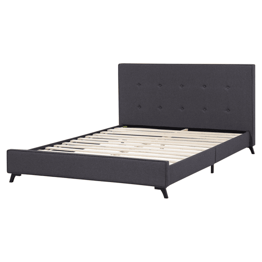 Cama Tecido AMBASSADOR 160 x 200 cm Cinzento escuro