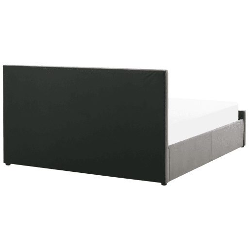 Cama baú Veludo ROCHEFORT 180 x 200 cm Cinzento