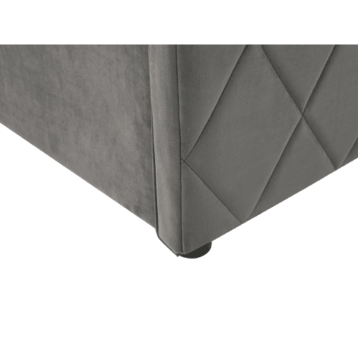 Cama baú Veludo ROCHEFORT 180 x 200 cm Cinzento