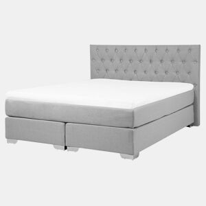 Cama continental Tecido DUCHESS 160 x 200 cm Cinzento claro