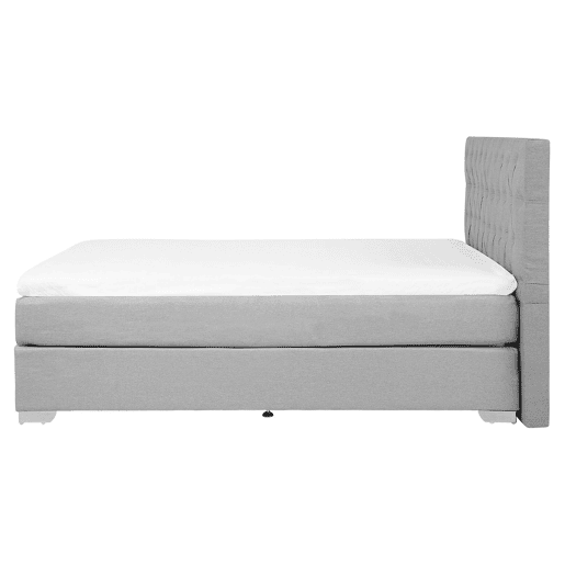 Cama continental Tecido DUCHESS 160 x 200 cm Cinzento claro
