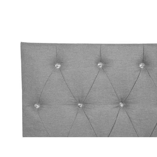 Cama continental Tecido DUCHESS 160 x 200 cm Cinzento claro
