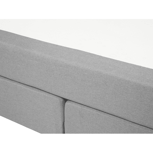 Cama continental Tecido DUCHESS 160 x 200 cm Cinzento claro