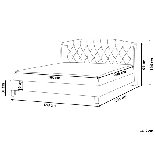 Cama Tecido BORDEAUX 180 x 200 cm Creme